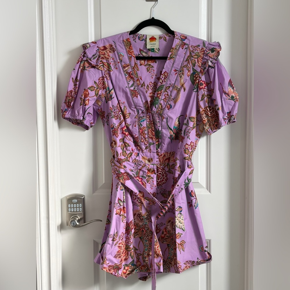 Farm Rio romper with beaded belt